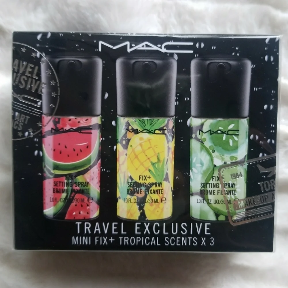 MAC // ltd ed tropical prime fix+ 3 piece mini travel set